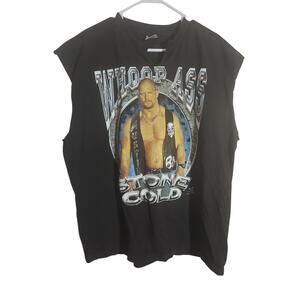 VTG 90s Stone Cold Steve Austin Whoop Ass WWF Shirt Sleeveless Muscle 2XL